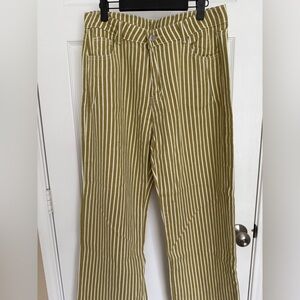 Striped Olive Green Women’s Denim Jean Pants